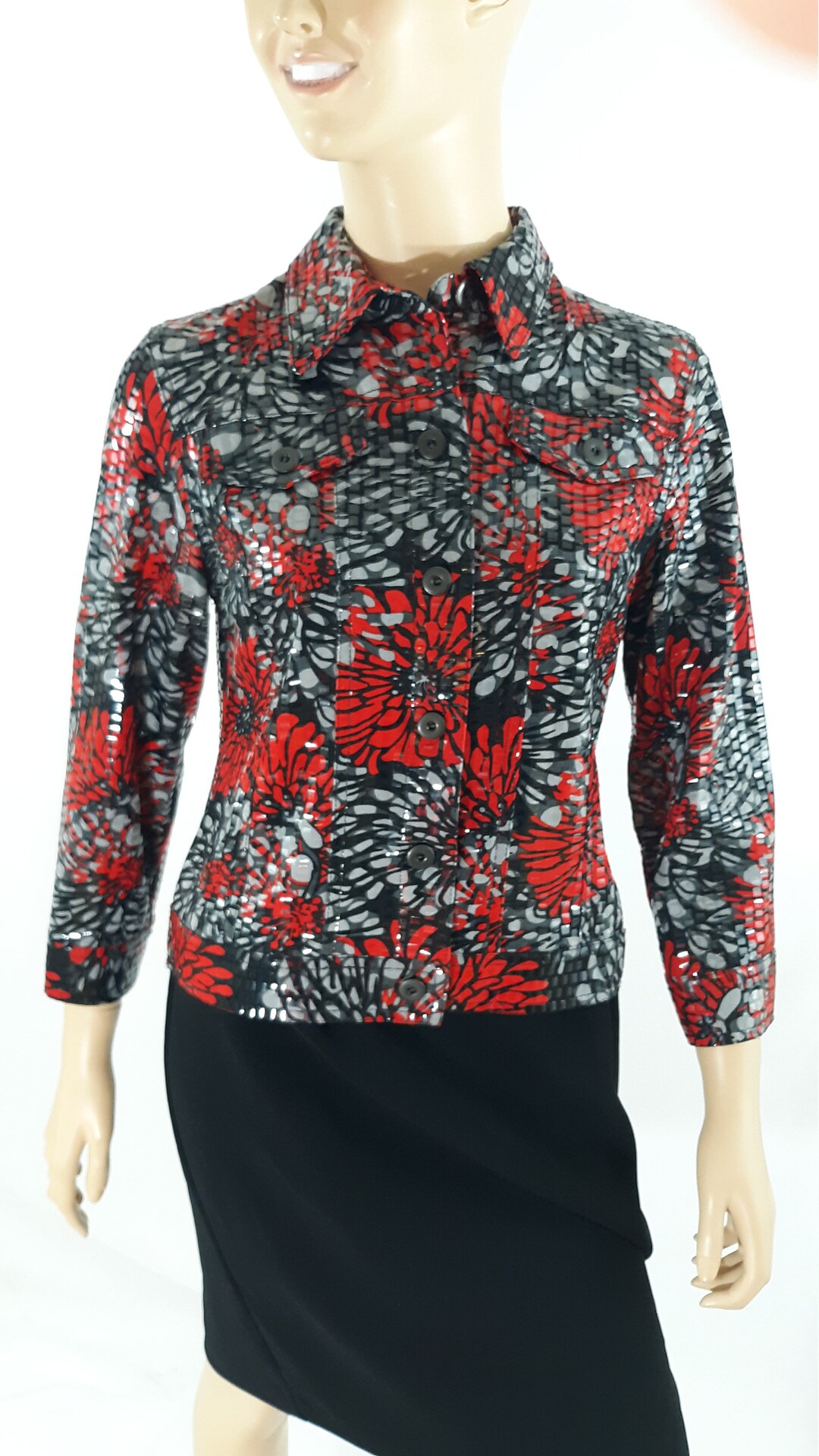 Floral 'sequin' Ruby Rd Jacket - Petite Size 8 - Etsy