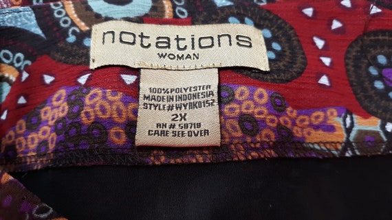 Plus Size Vintage A-Line Skirt, Abstract Geo Prin… - image 8