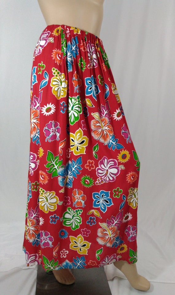 Red Colorful Skirt Women's Long Skirt Modern Fun F