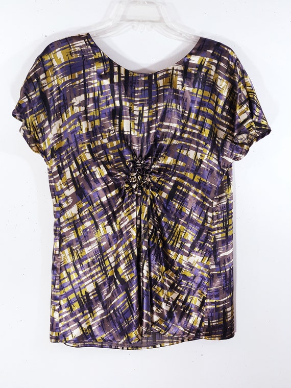 Vera Wang Women's Shirt Short Sleeve Abstract Str… - image 9