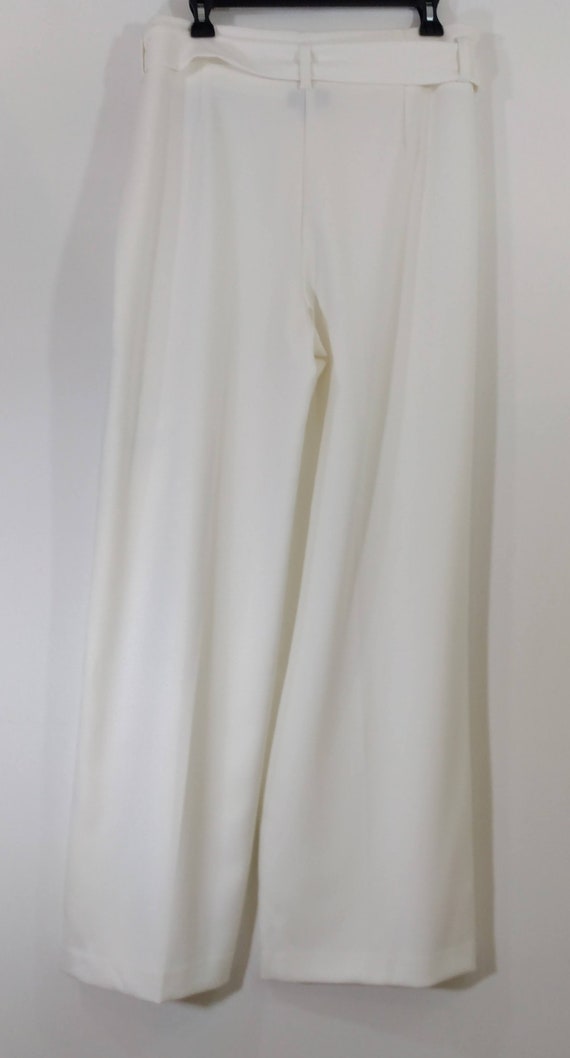 Women's White Pants Off White Stretchy Zipper Bel… - image 8