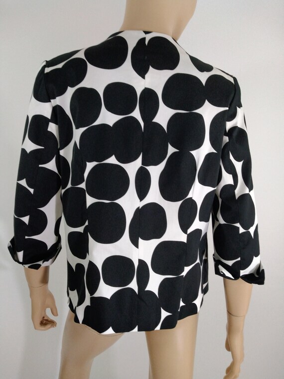 Women's Blazer Jacket Lux Black White Huge Polka … - image 7