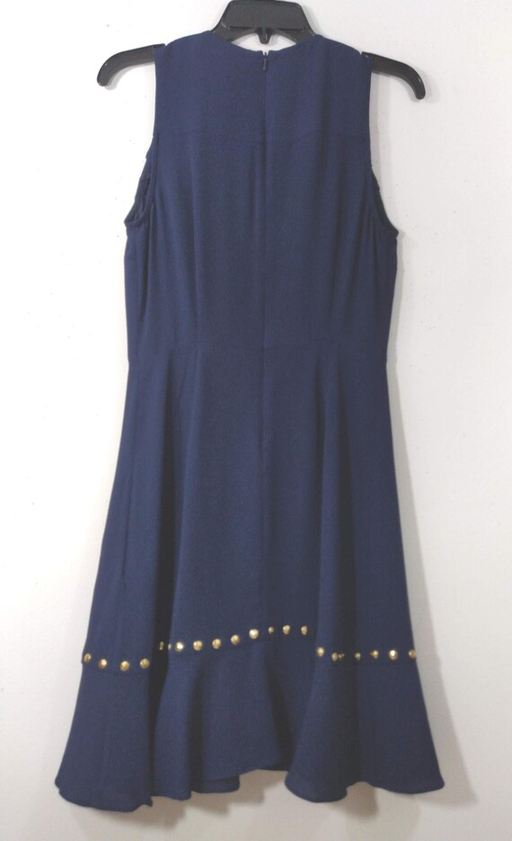 slim fit dress slacks Blue/Gold Michael Kors BOUTIQUE Dress Women's  Camilla's Closet Consignment