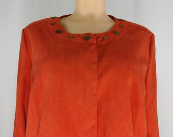 Orange Jacket: Brass Studs Long Sleeve size L