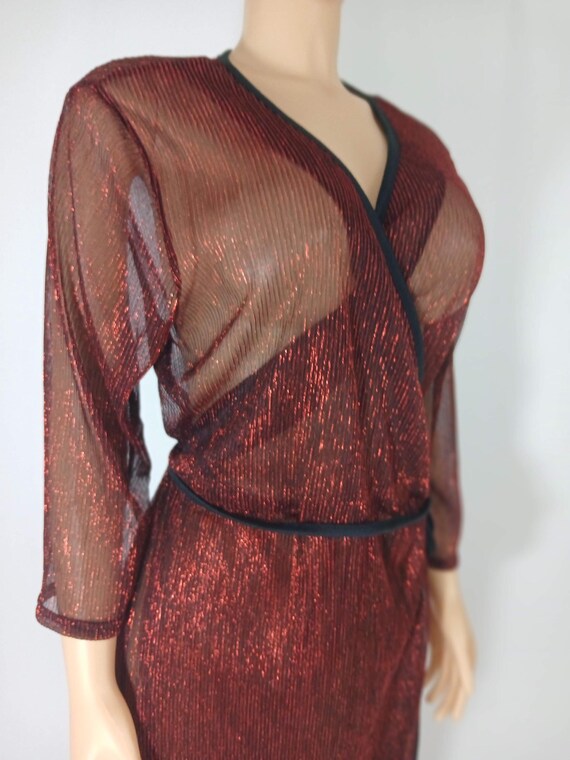 Plus Size Robe, Red Sparkly Semi Sheer Size 1X - image 1