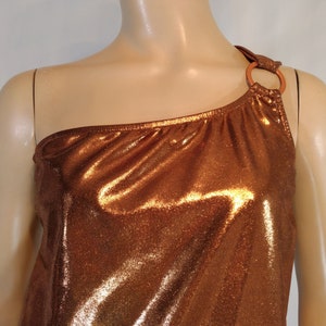 Women&#39;s Swimsuit SPORTS ILLUSTRATED 90&#39;s One Piece Metallic Copper Circle Hardware Gorgeous Designer New Unworn Condition Vintage Size XL