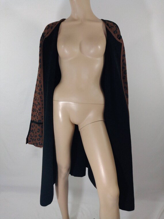Plus Size Reversible Duster: Brown Leopard Print … - image 4
