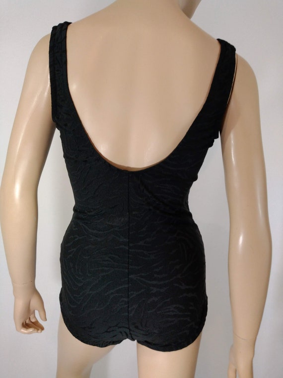 Vintage Swimsuit 60's 70's Women's Black Tiger St… - image 7