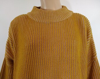 Vintage TOPSHOP Mustard Yellow Knit Sweater, Size XL