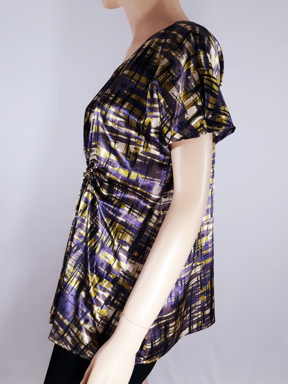 Vera Wang Women's Shirt Short Sleeve Abstract Str… - image 4