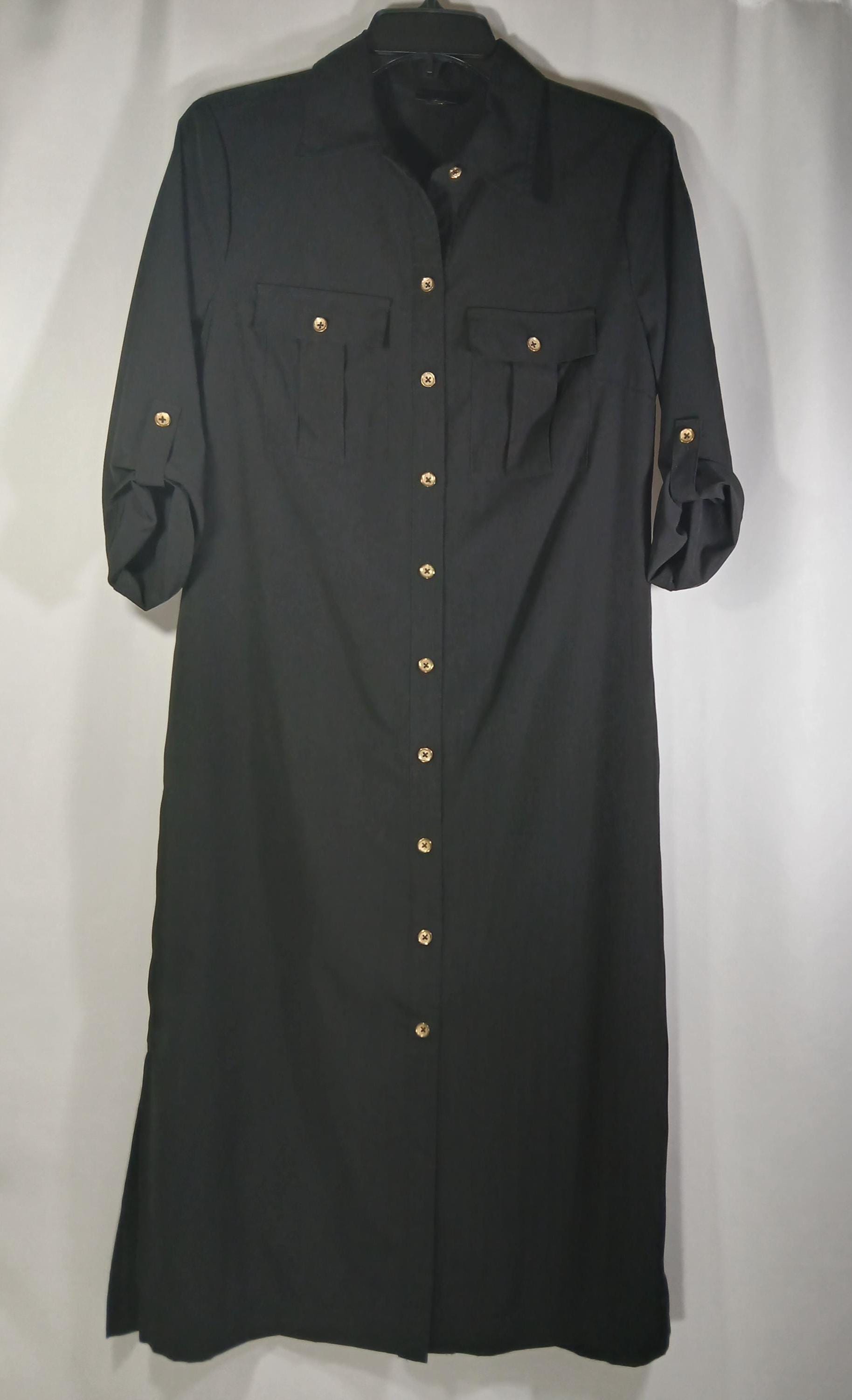 slim fit dress slacks Hester Embroidered Button Up Midi Shirt Dress | Disturbia main image 0