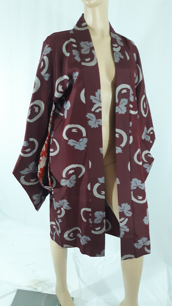 Japanese Kimono Robe Women's Unisex Satiny Deep R… - image 8