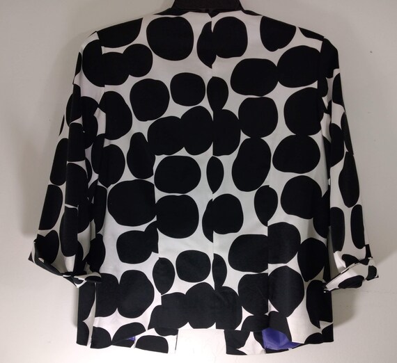Women's Blazer Jacket Lux Black White Huge Polka … - image 10