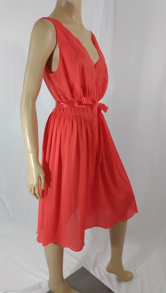 Red Slip 60's Vanity Fair Slip Night Gown Women's… - image 4