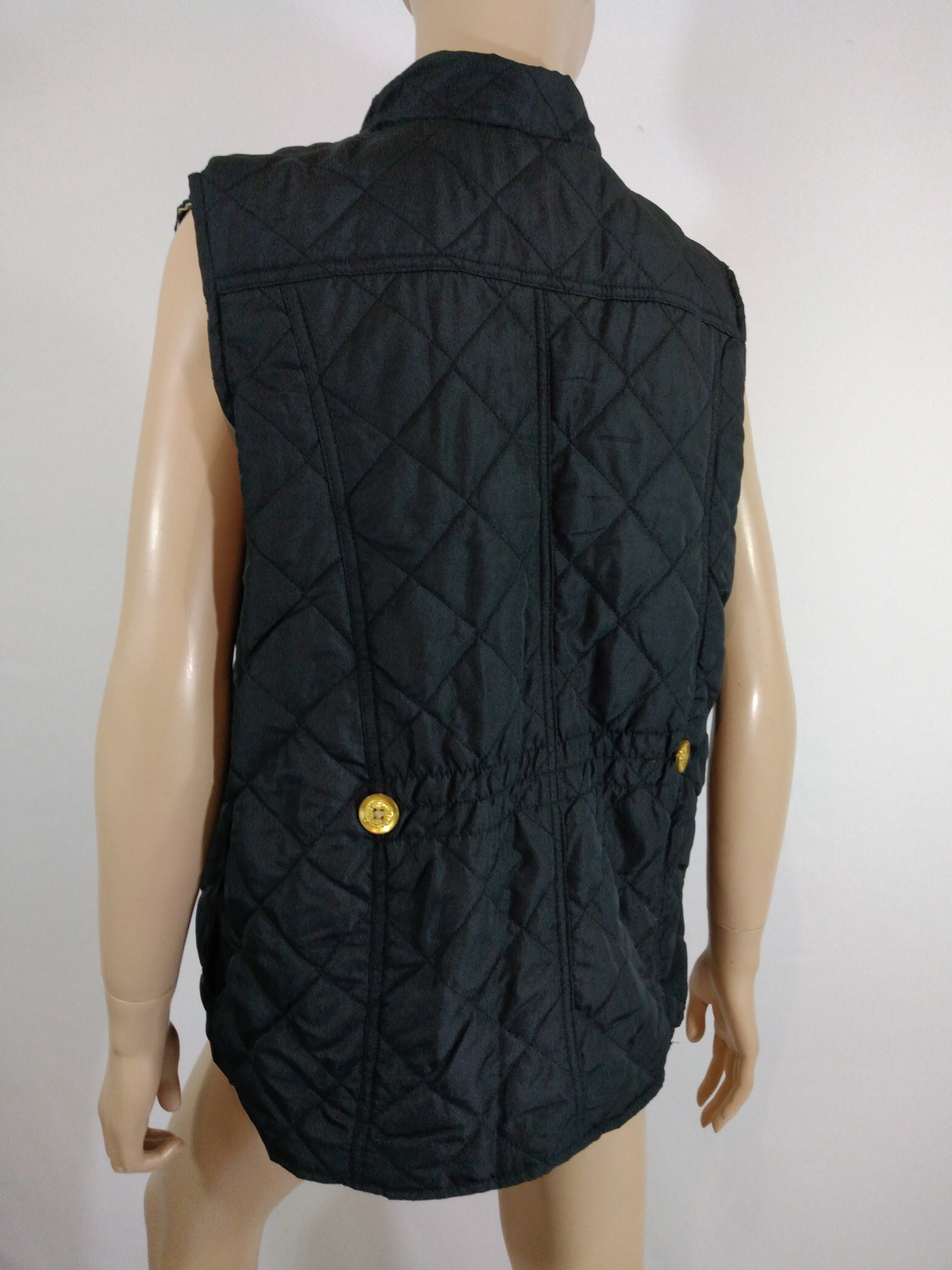 Black Vest Reversible Quilted Leopard Vest Women's Puffy