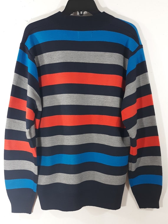 Men's Sweater Shirt Long Sleeve Pullover Blue Gra… - image 9