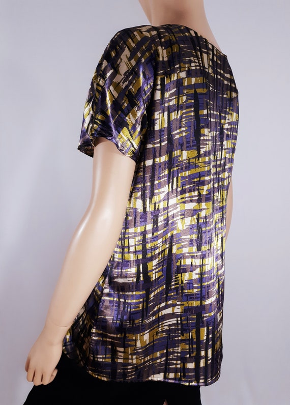 Vera Wang Women's Shirt Short Sleeve Abstract Str… - image 5