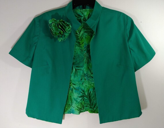 80's Women's Dress Set Shift Dress Matching Jacke… - image 9