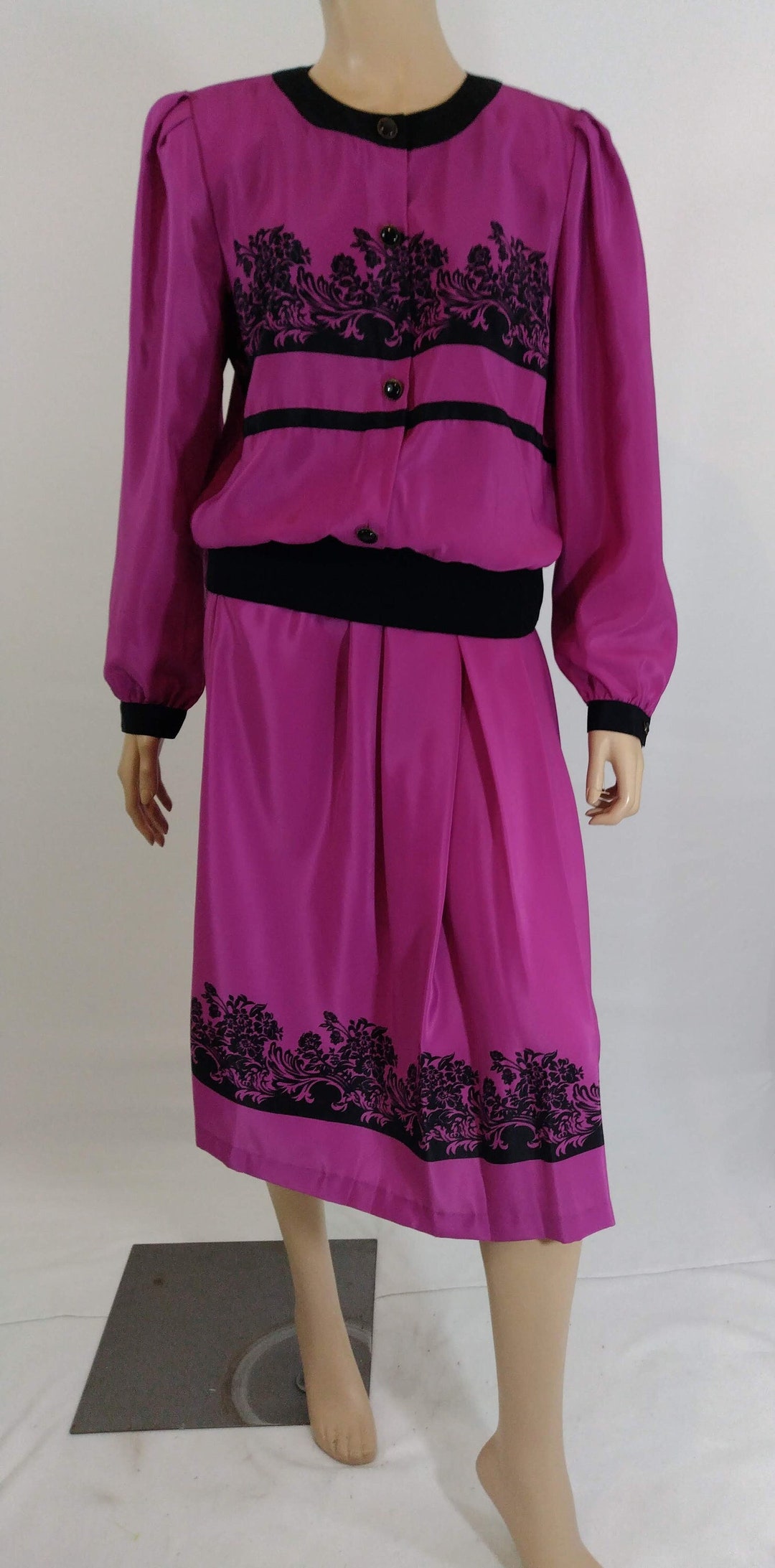 80 s 90 s Dress Women s Suit 2 Piece Top Skirt Set Etsy