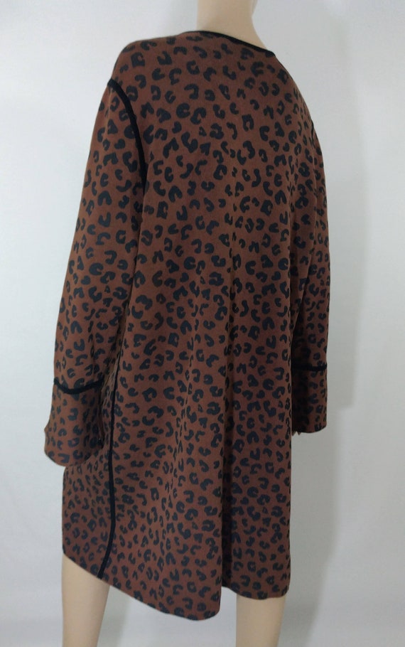 Plus Size Reversible Duster: Brown Leopard Print … - image 6