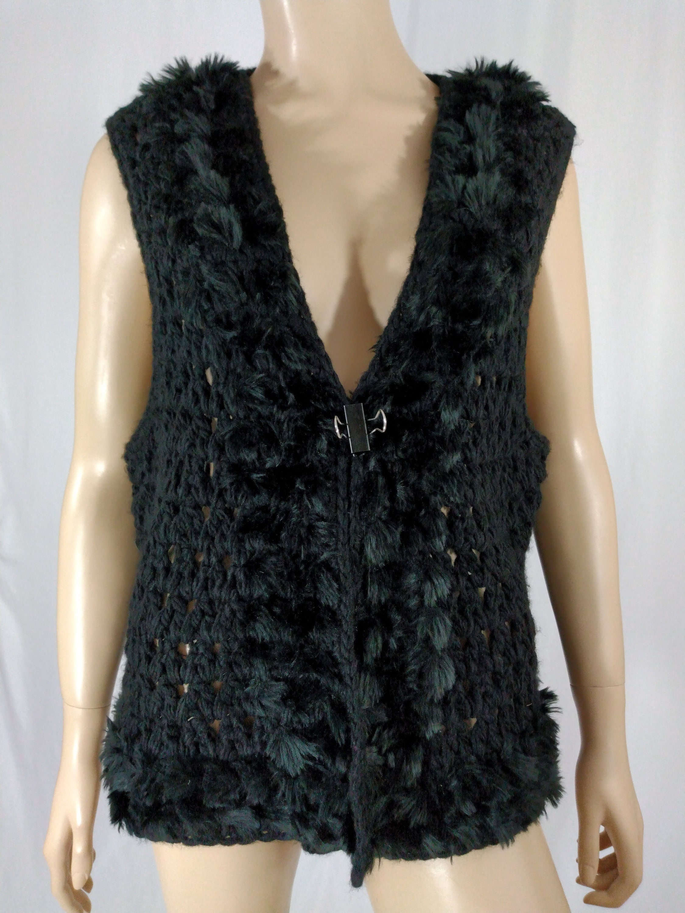 Women's Chico's wool blend zebra print open front vest size extra large XL