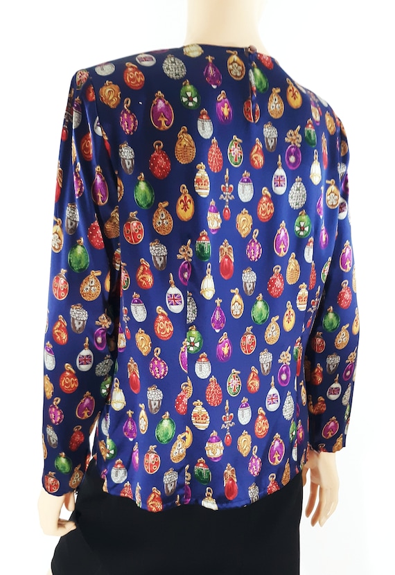 Vintage Carlisle Silk Blouse, Charm Print, Size 8 - image 6