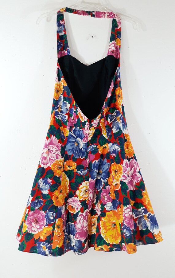 Women's Dress 80's Classic Floral Sweetheart Neck… - image 9