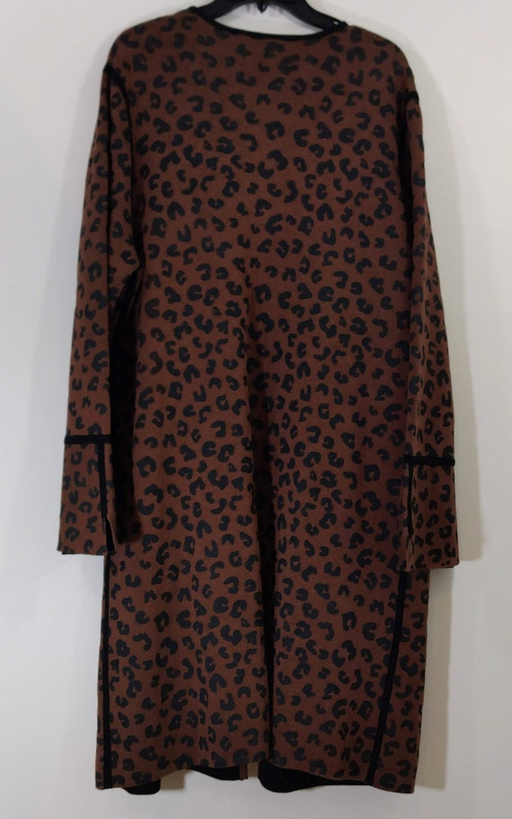 Plus Size Reversible Duster: Brown Leopard Print … - image 8