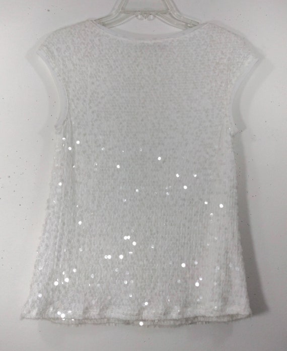 Jennifer Lopez Top White Sequin Top 