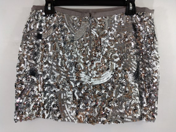 Silver Sequin Skirt Women's Disco Mini Skirt Sequ… - image 10