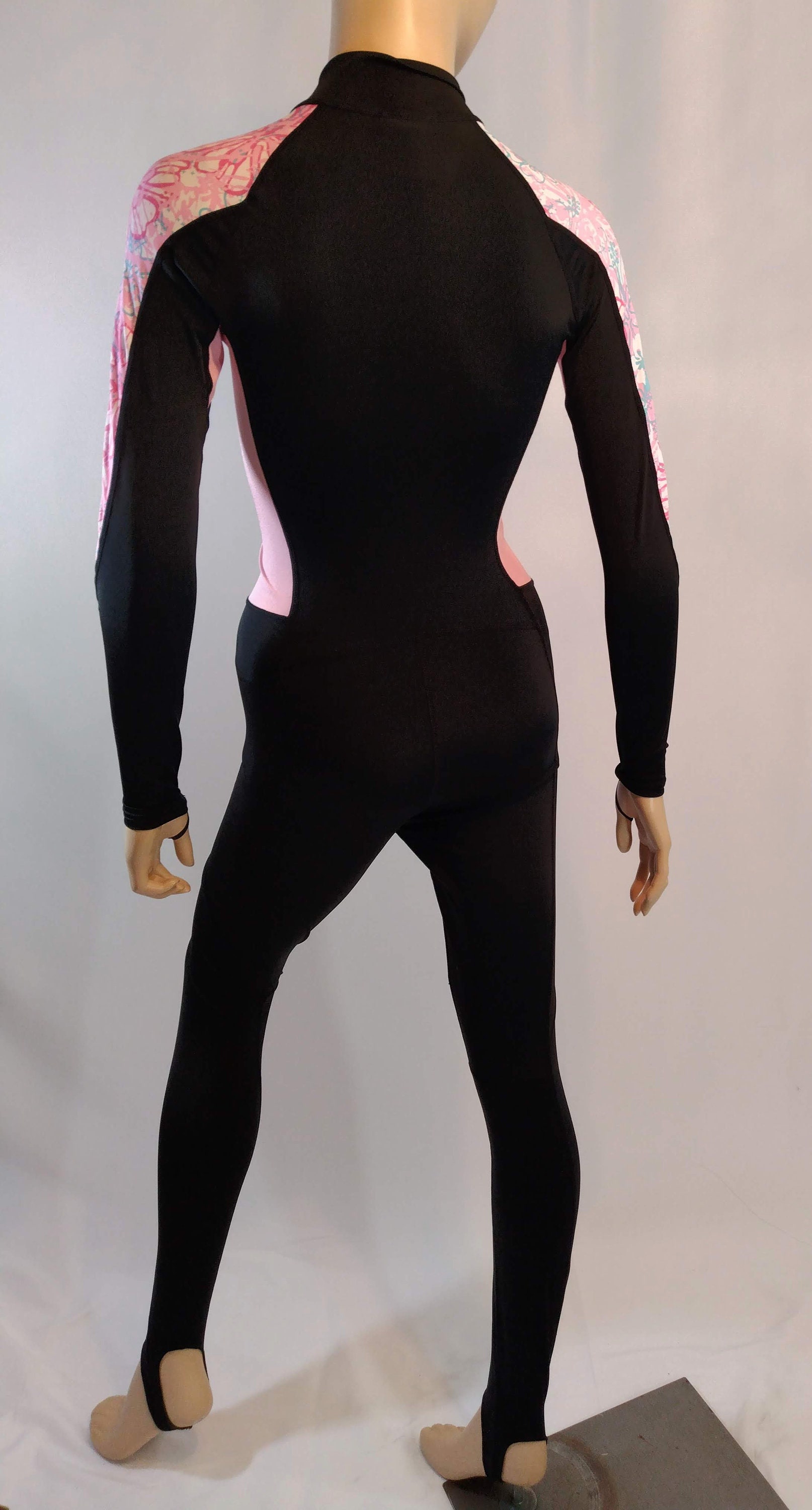 Vintage 80s Spandex Unitard: TILOS, Black & Floral Surf Suit - Etsy