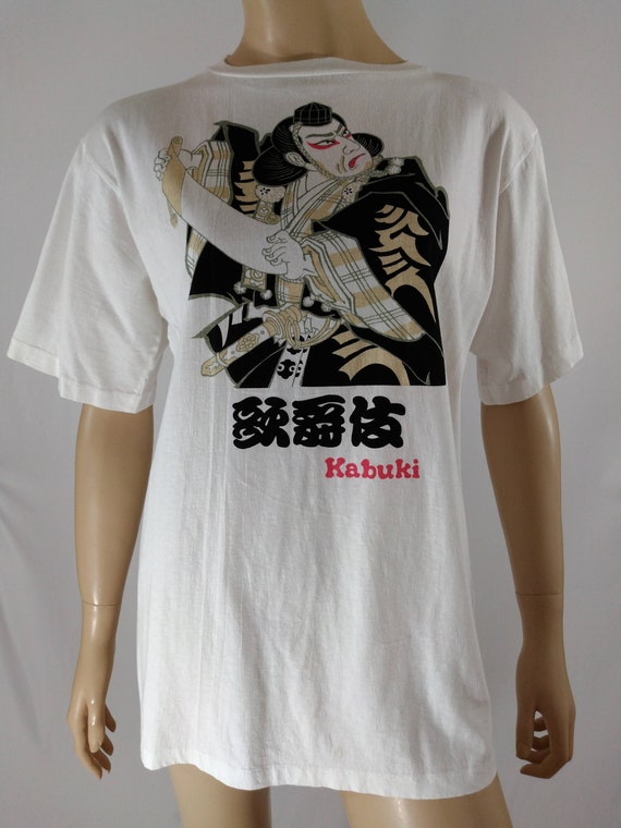 80's Japanese T-shirt Kabuki T-shirt Women's White