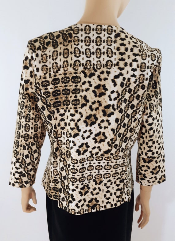 Women's Leopard Jacket Black White Brown Leopard P