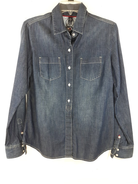 HILFIGER Shirt Women's Jean Long - Etsy Australia