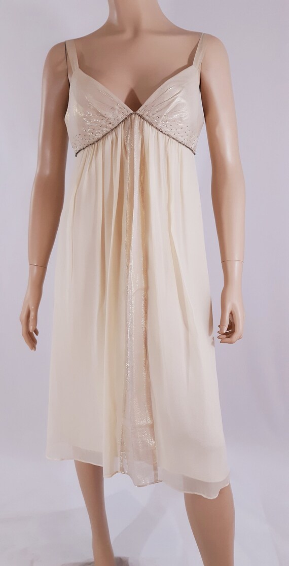 bcbg gold metallic dress BCBG Max Azria