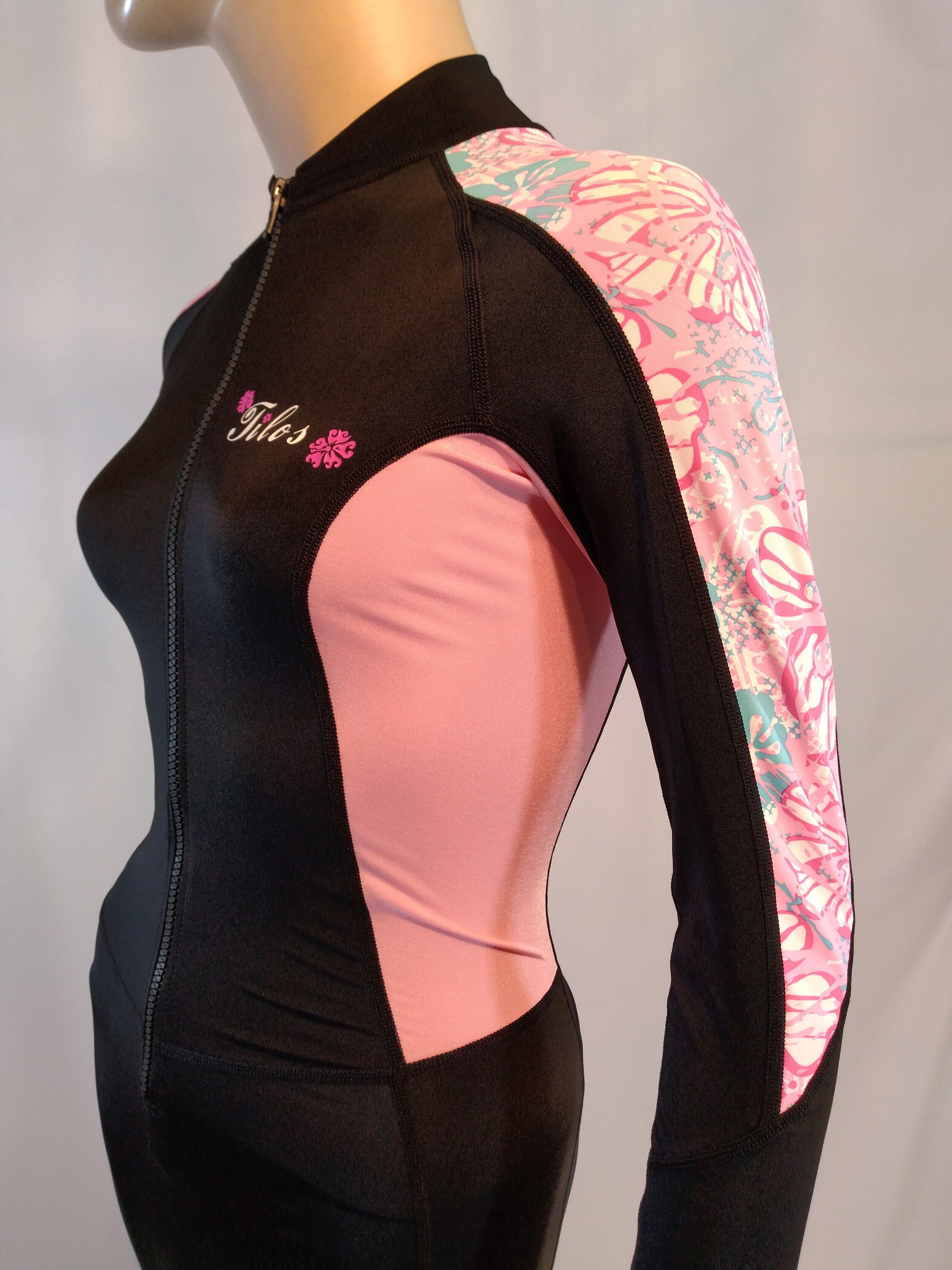 Vintage 80s Spandex Unitard: TILOS, Black & Floral Surf Suit - Etsy