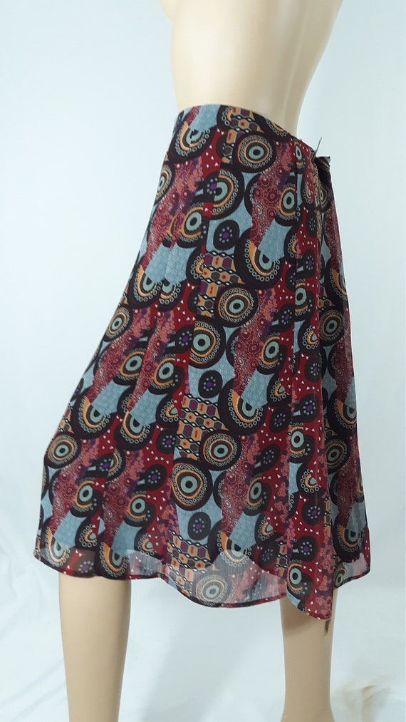 Plus Size Vintage A-Line Skirt, Abstract Geo Prin… - image 4