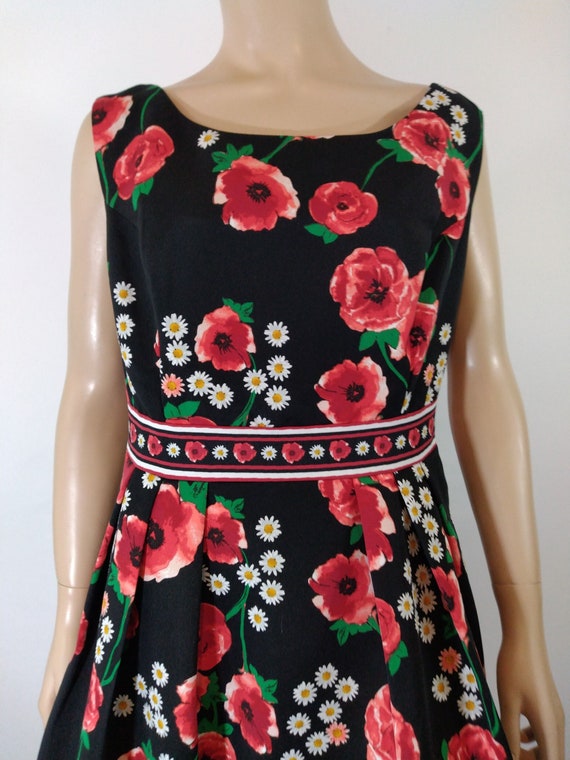 EVA MENDES Dress Women's Sleeveless Floral Red Bl… - image 2