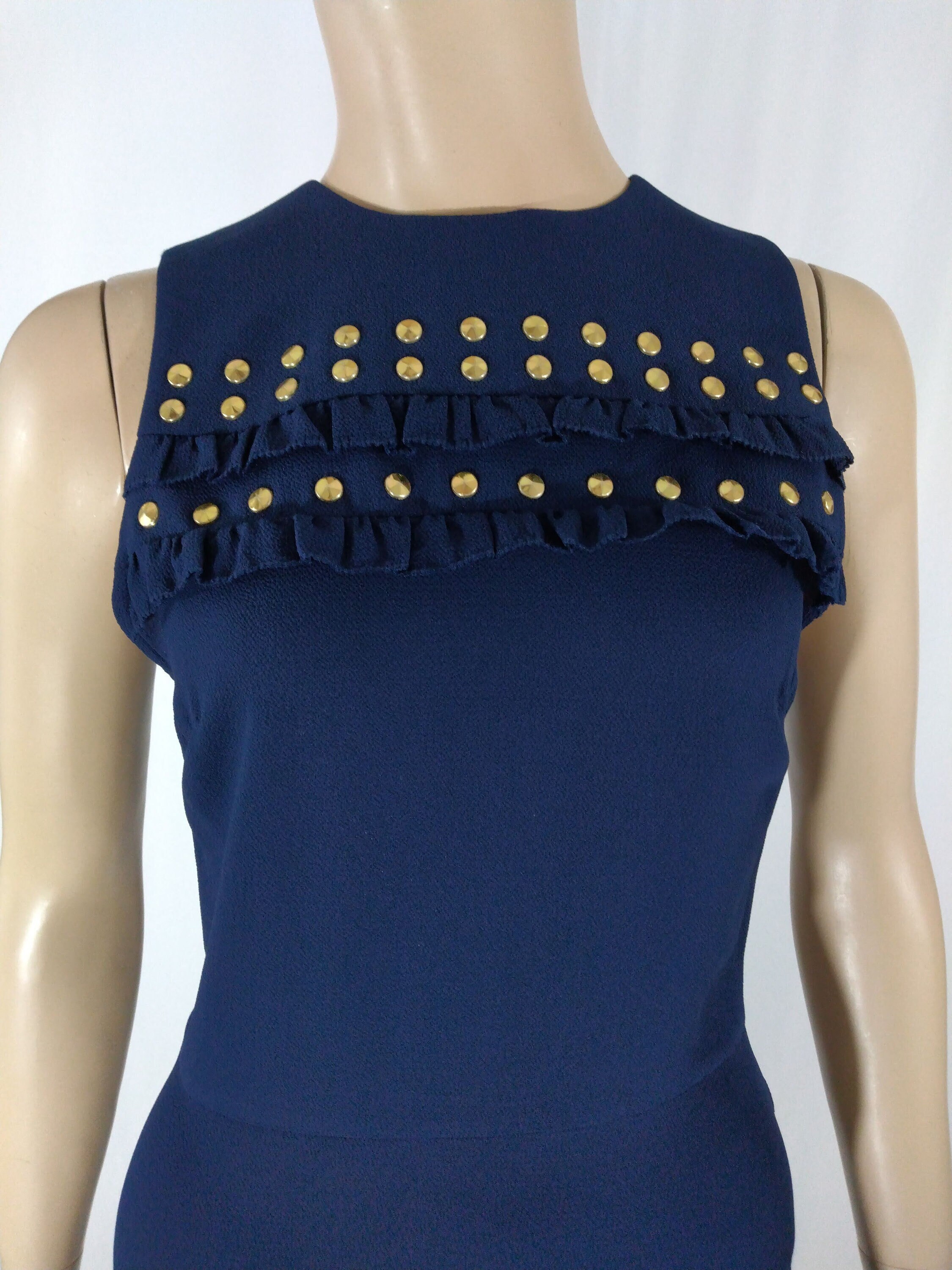 Vintage Michael Kors Dress XS, Sleeveless Blue With Gold Discs - Etsy Hong  Kong