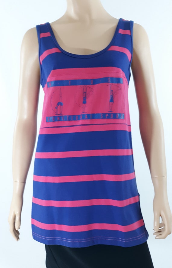 Tank Top Women's 80's Unisex Hang Ten 100% Cotton… - image 1