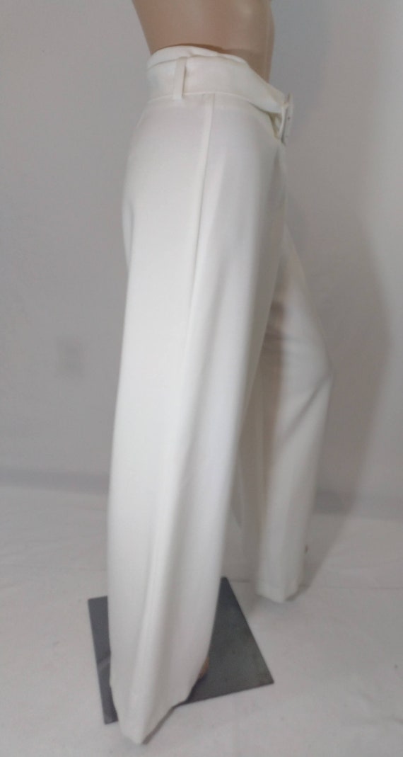 Women's White Pants Off White Stretchy Zipper Bel… - image 7