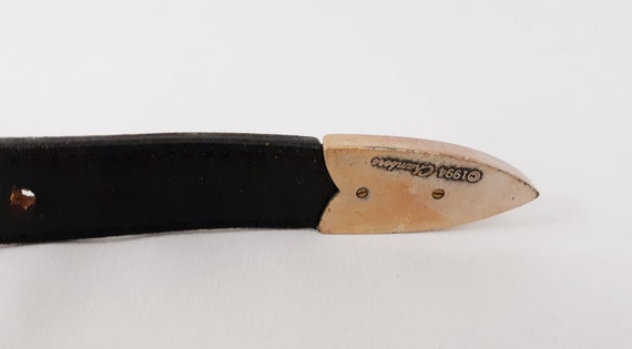 Vintage Python Belt: Rainbow Texture, Big Silver … - image 9