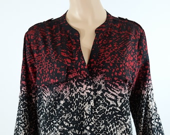 Calvin Klein Snakeskin Print Button-Down Shirt, Size L