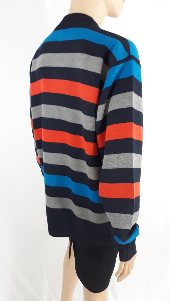 Men's Sweater Shirt Long Sleeve Pullover Blue Gra… - image 5