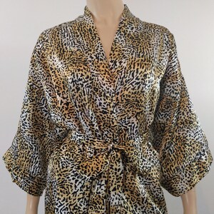 Leopard Satin Robe Women