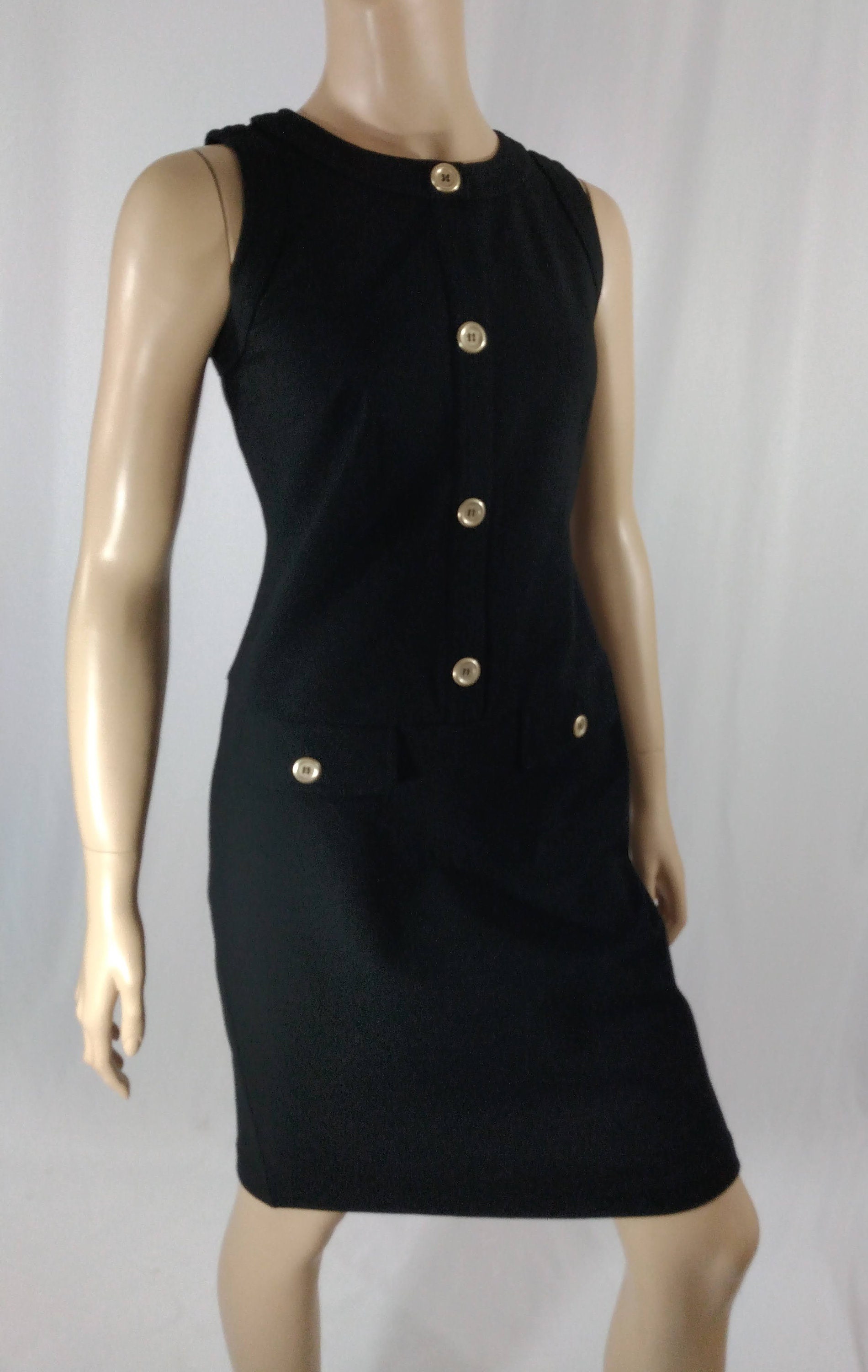 green emerald velvet dress KARL LAGERFELD Paris Women's Sleeveless Gold Buttoned Split Neck Mini  Sheath Dress, Black, 2 at Amazon Women's Clothing store