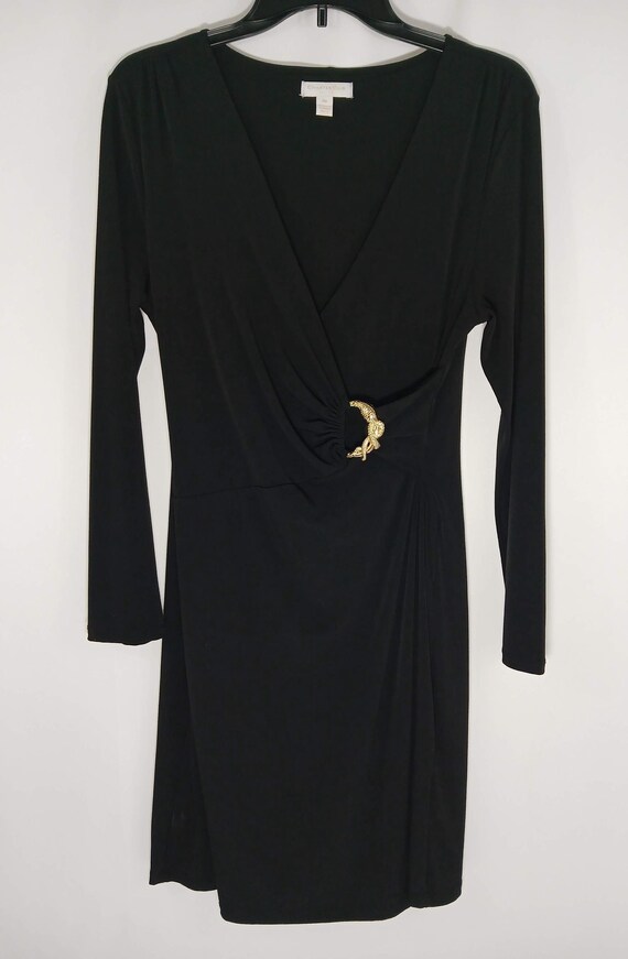 black dress with gold snake Black Snake Embellished Party Dress