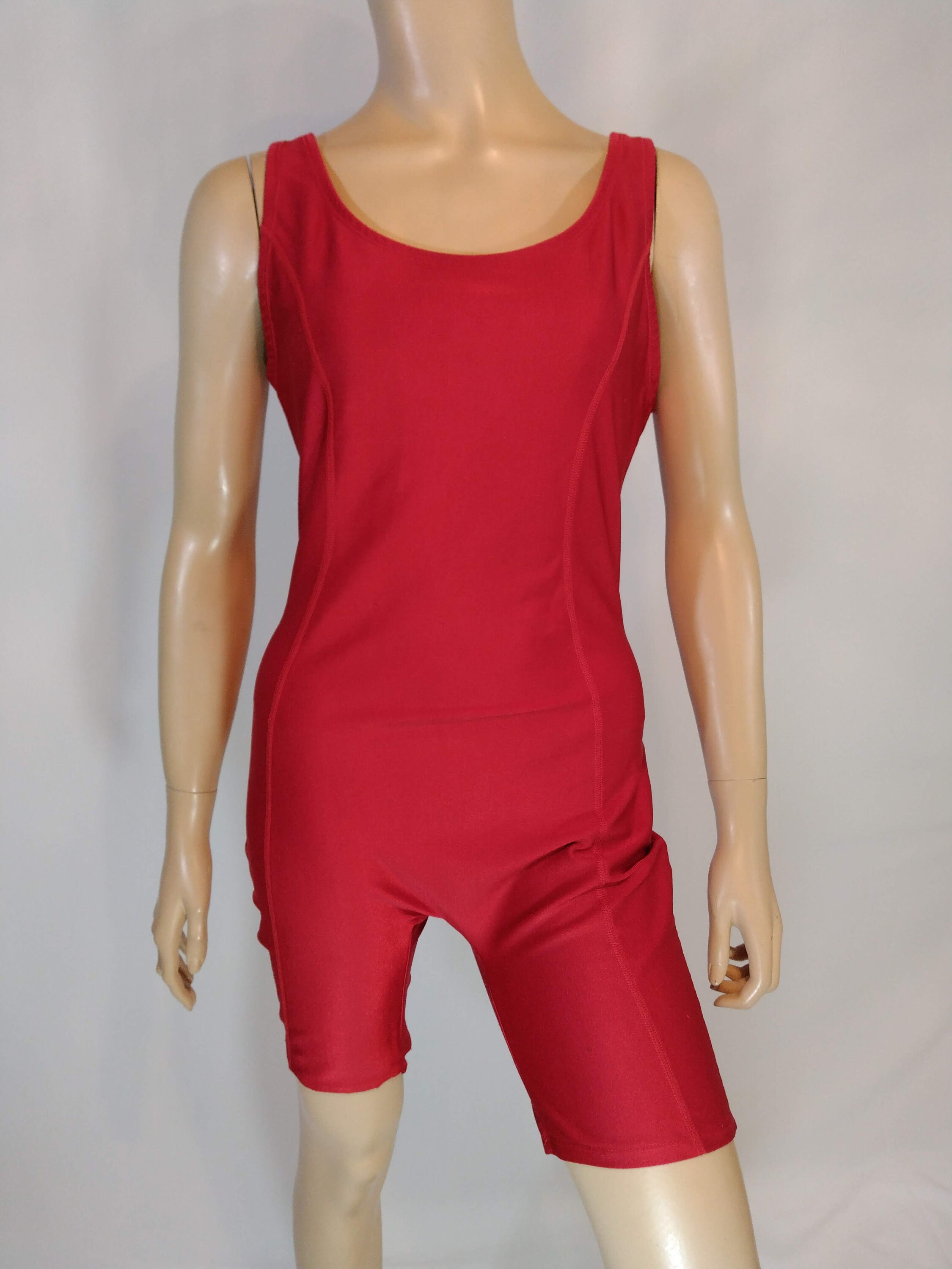 Vintage 80s Red Spandex Unitard: Sleeveless One-piece, Size L - Etsy