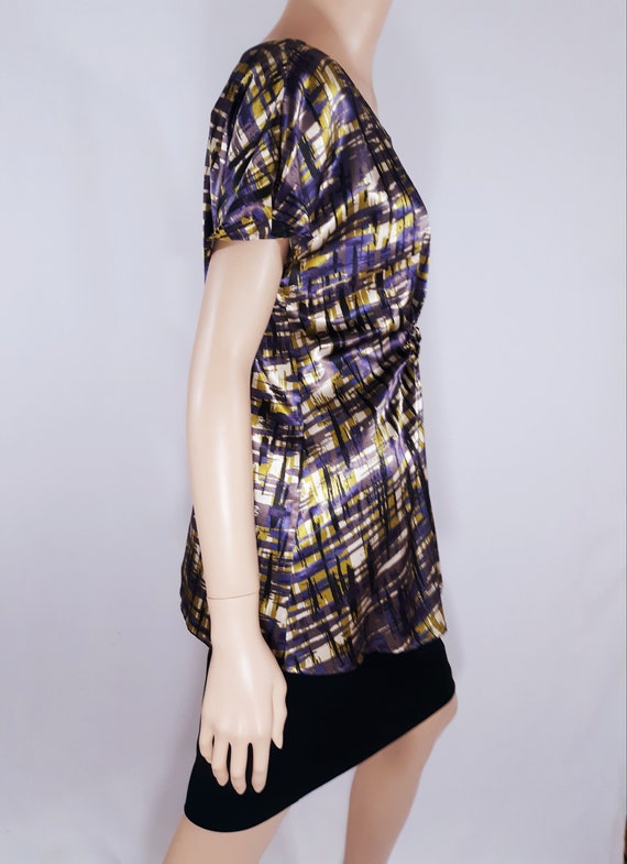 Vera Wang Women's Shirt Short Sleeve Abstract Str… - image 7