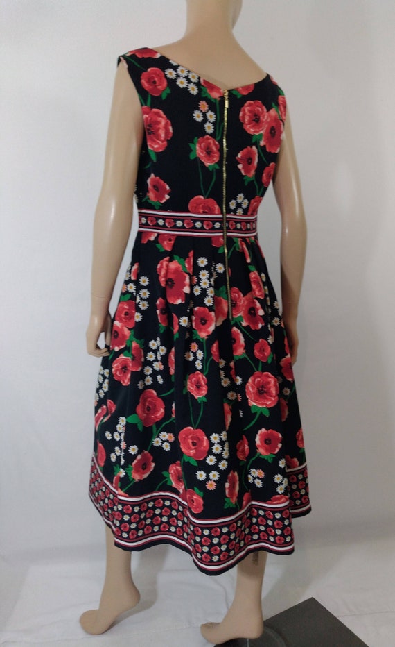 EVA MENDES Dress Women's Sleeveless Floral Red Bl… - image 3